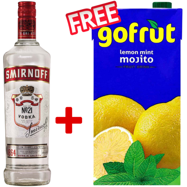 Smirnoff Red 750ml + 1 Free Gofrut Lemon Mint Mojito Juice 1L