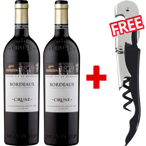 1819 Cruse Bordeaux Red Blend 75cl + 1 Free Corkscrew