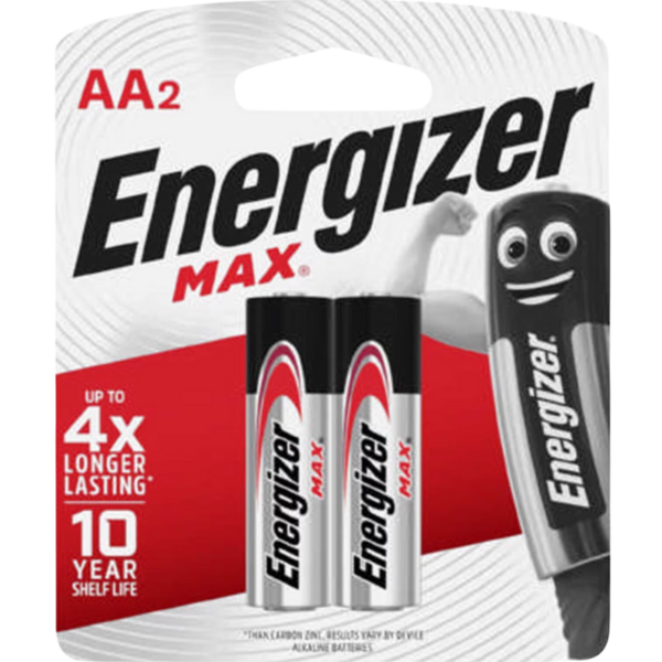 Energizer Max Plus AA2 Alkaline Battery 2 Piece