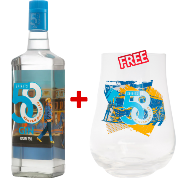 KO 58 Classic Gin 750ml + 1 Free 5.8 Branded Gin Glass