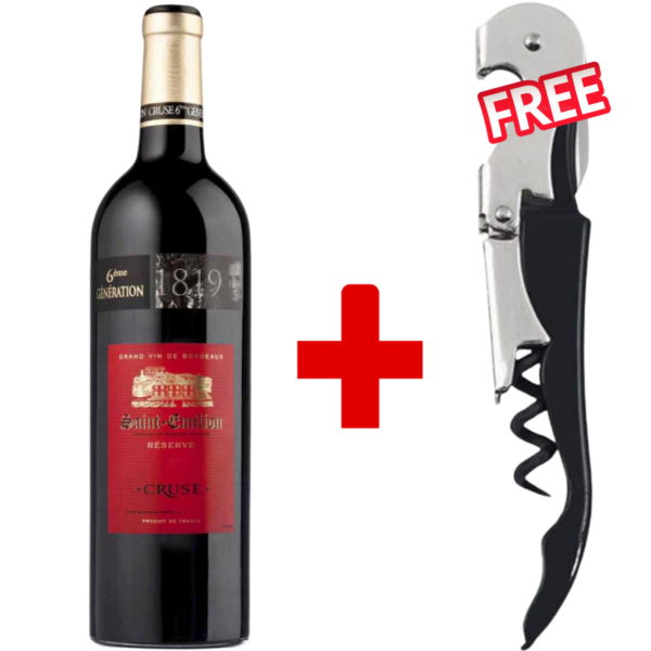 1819 Cruse Saint Emilion Reserve 75cl + 1 Free Corkscrew