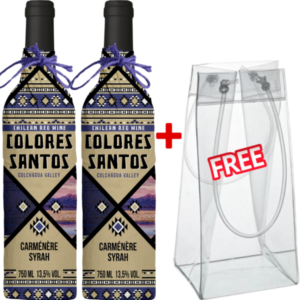 2 Colores Santos Carmenere Syrah 75cl + 1 Free Wine Ice Bag