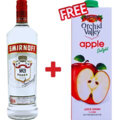 Smirnoff Red 1L + 1 Free Orchid Valley Apple Juice 1L