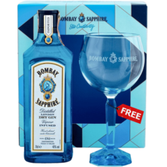 Bombay Saphire 750ml + Free Vap & Glass