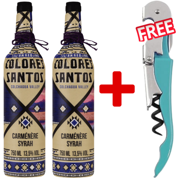 2 Colores Santos Carmenere Syrah 75cl + 1 Free Avanza Corkscrew