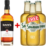 Bain’s Table Mountain Whisky 750ml + 3 Free Savanna Cider Dry