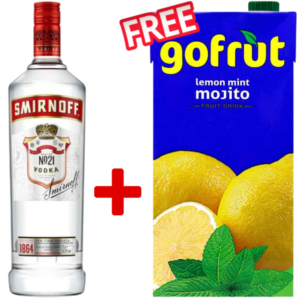 Smirnoff Red 1L + 1 Free Gofrut Lemon Mint Mojito Juice 1L