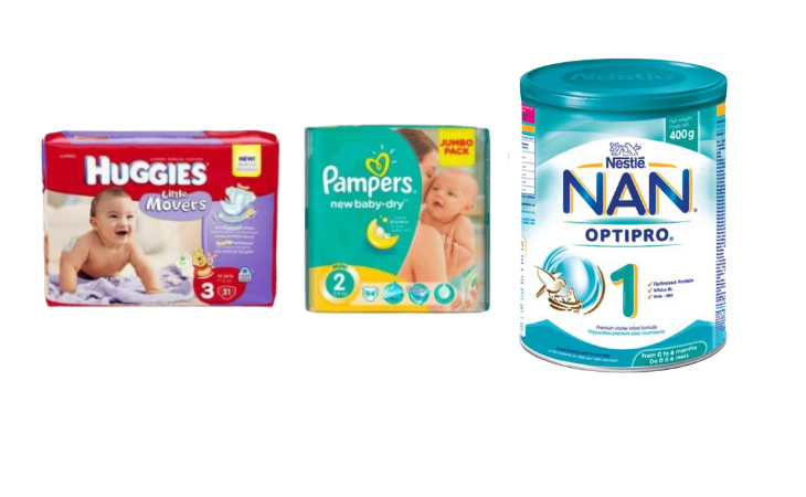 Pampers, Huggies and Nan