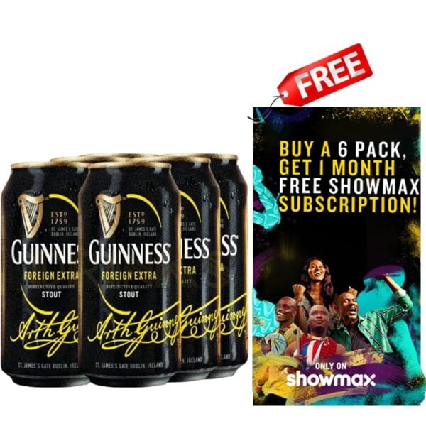 Guinness Can 6pack + Free 1 Month Showmax Subscription