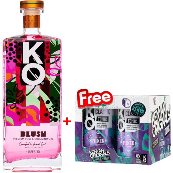 KO Blush Gin 750ml + 4 Tonics