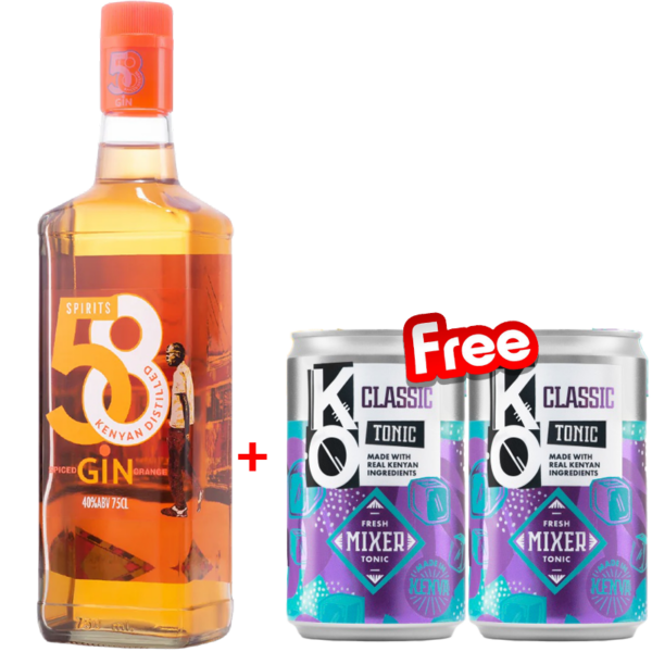 KO 58 Gin Spiced Orange 750ml + KO Classic Tonic Can 200ml