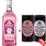 Greenalls Wild Berry Gin Pink 70cl + 2x Free Fitch & Leedes Mixers